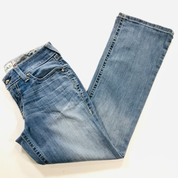 Ariat Women’s REAL Riding Jeans Boot Cut Whipstitch Size 30R Blue Mid Rise 30X31 - Picture 3 of 11